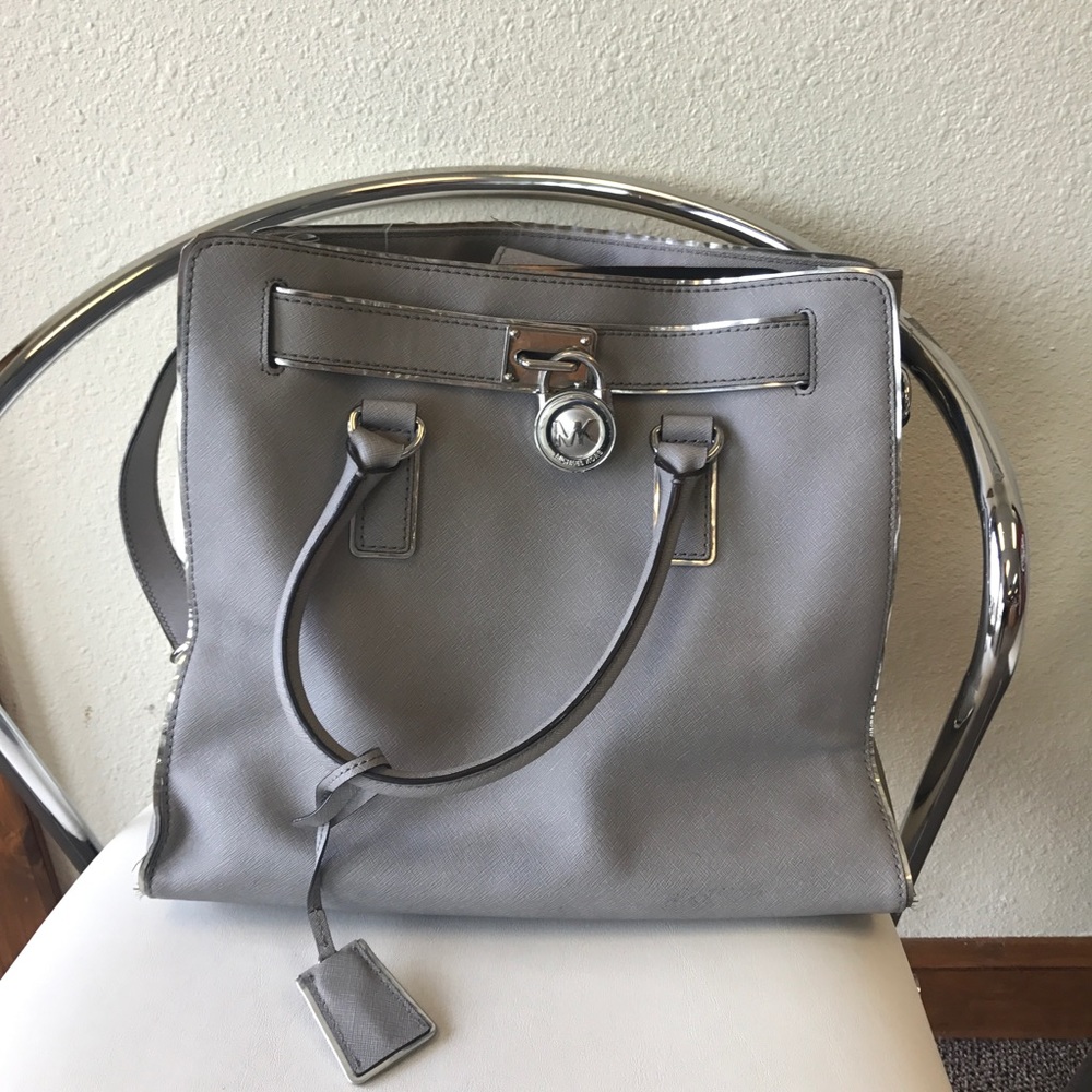 Gray Michael Kors purse
